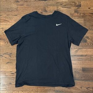 Nike Men's Black Tee with White Swoosh
